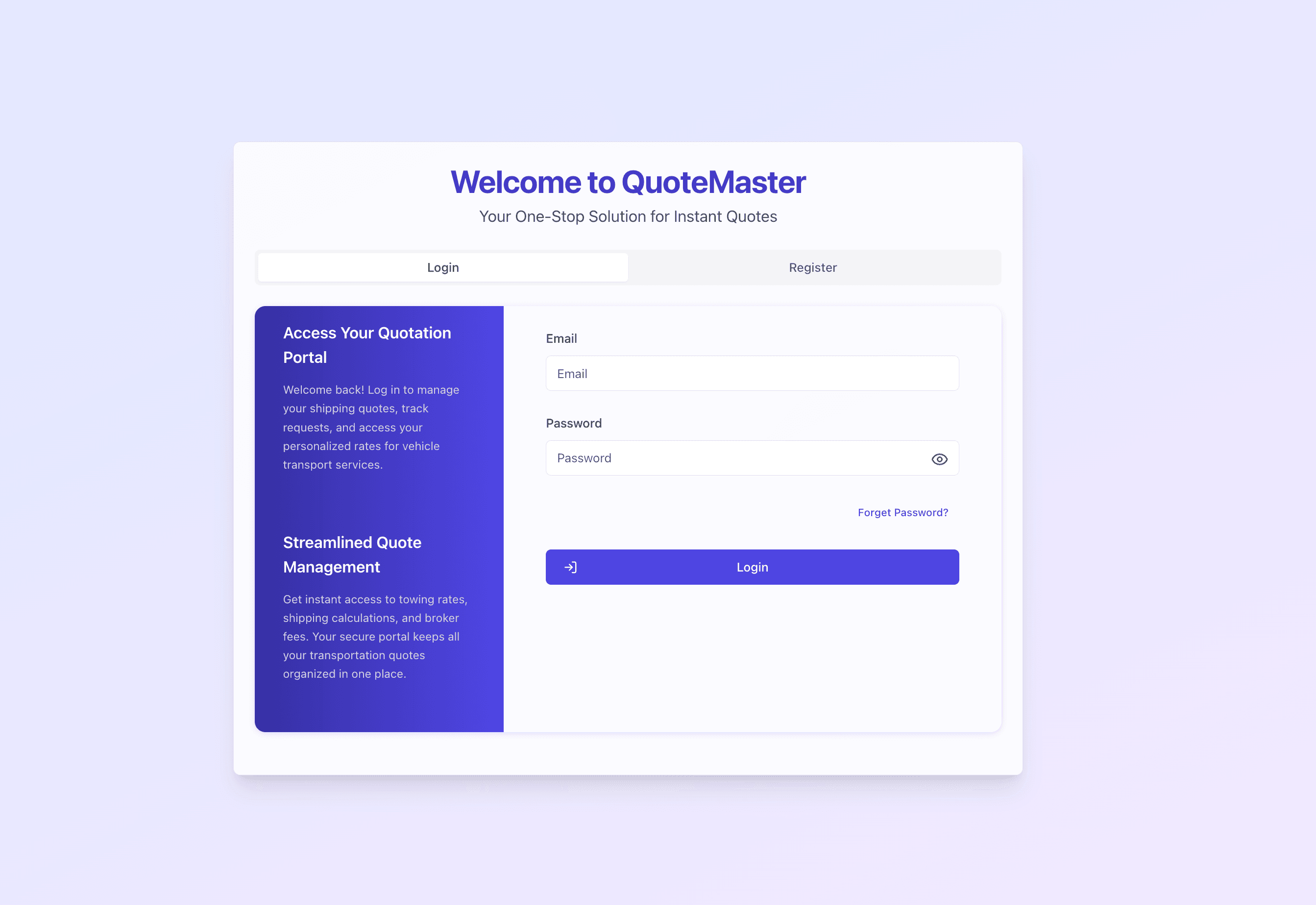 Quotation Calculator screenshot